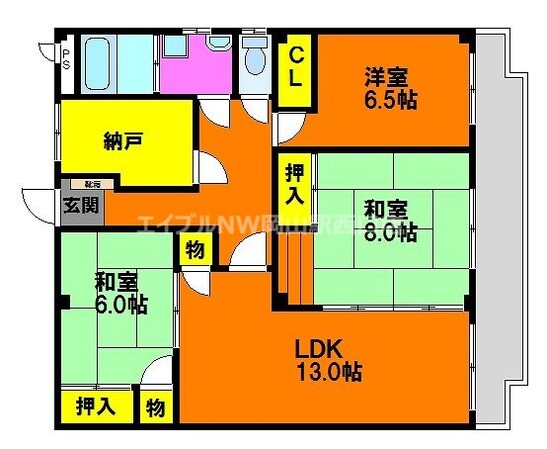 フラット新屋敷の物件間取画像